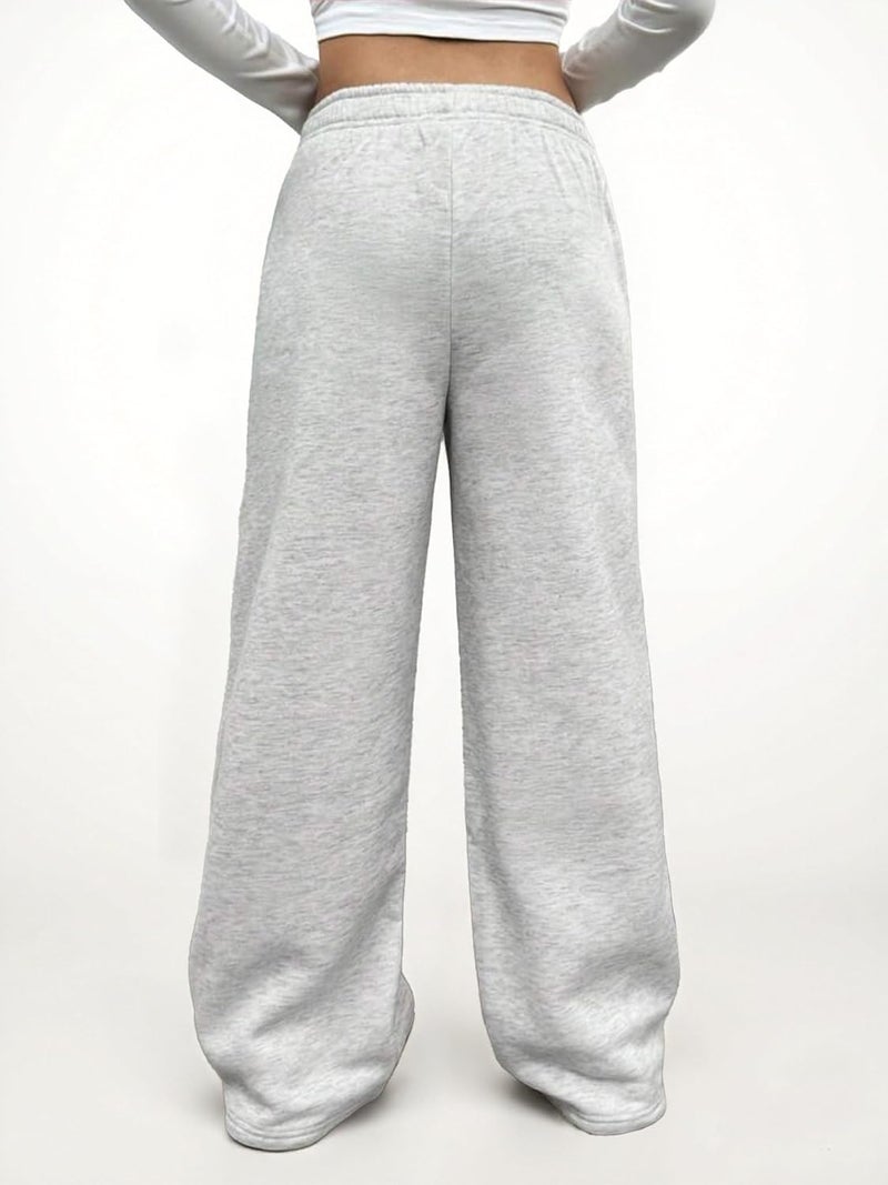 Ltvoo Store Girls Straight Wide Leg Track Pants Elastic Waist Casual Baggy Athletic Pants Loose Jogger Sweatpants for 8-12 Years - Image 3